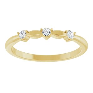 14K Yellow Gold 1/10 CTW Rose-Cut Natural Diamond Stackable Ring