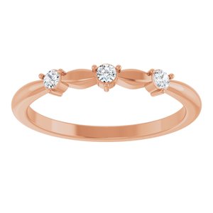 14K Rose Gold 1/10 CTW Rose-Cut Natural Diamond Stackable Ring
