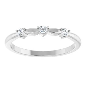 14K White Gold 1/10 CTW Rose-Cut Natural Diamond Stackable Ring