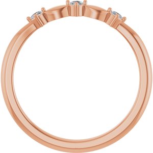 14K Rose Gold 1/10 CTW Rose-Cut Natural Diamond Stackable Ring