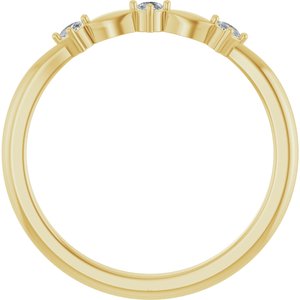 14K Yellow Gold 1/10 CTW Rose-Cut Natural Diamond Stackable Ring