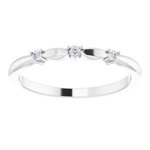 14K White Gold .03 CTW Rose-Cut Natural Diamond Stackable Ring