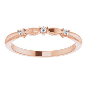 14K Rose Gold .03 CTW Rose-Cut Natural Diamond Stackable Ring