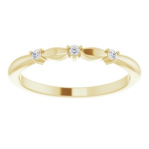 14K Yellow Gold .03 CTW Rose-Cut Natural Diamond Stackable Ring