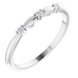 Platinum .03 CTW Rose-Cut Natural Diamond Stackable Ring