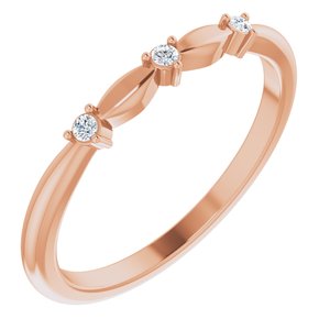 14K Rose Gold .03 CTW Rose-Cut Natural Diamond Stackable Ring