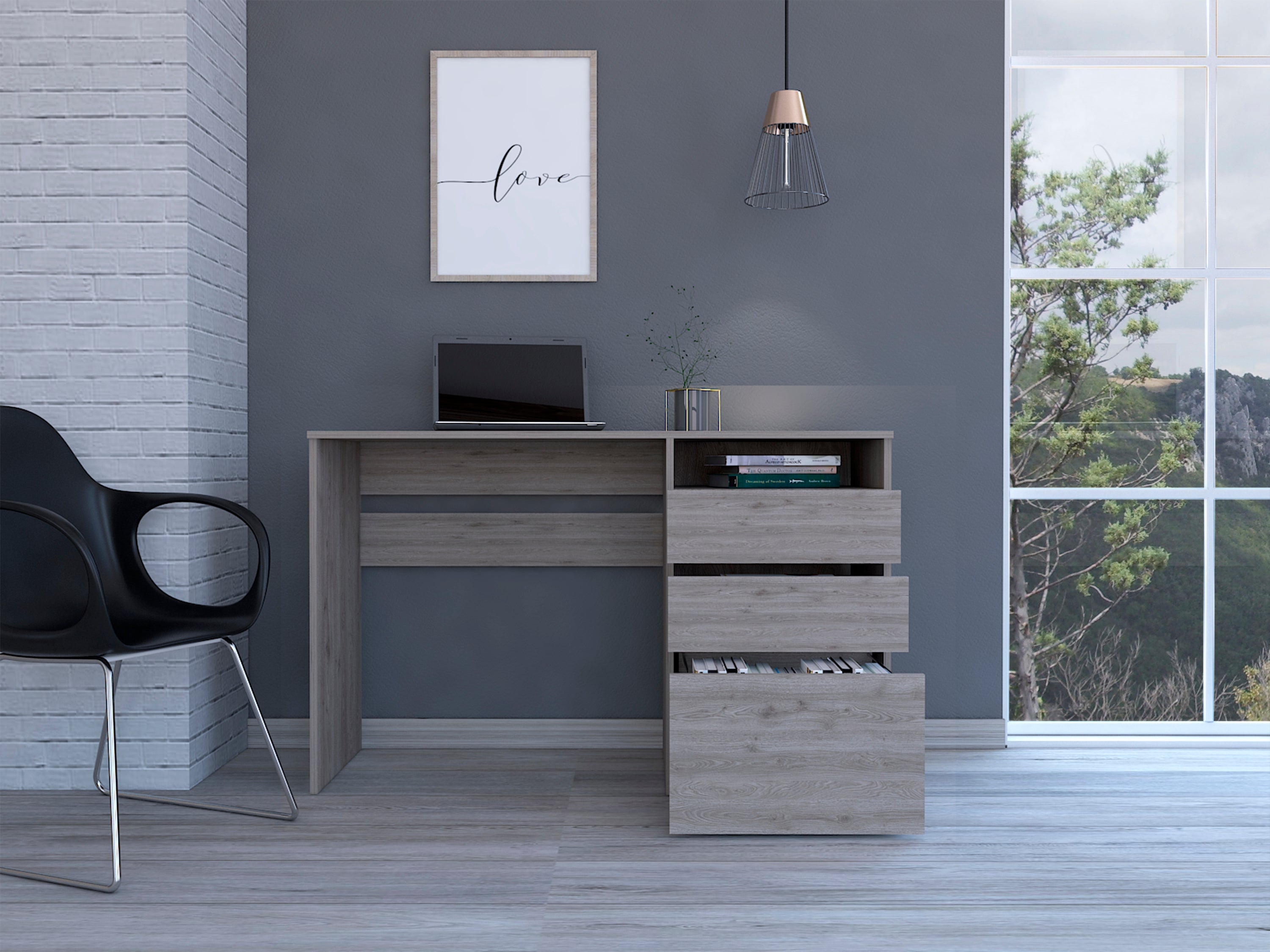 Louisiana Writing Computer Desk, Three Drawers