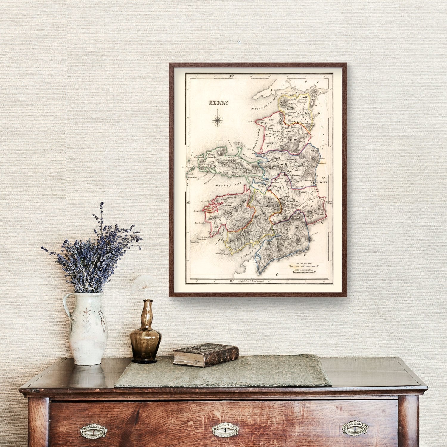 Vintage Map of Kerry County Ireland, 1846