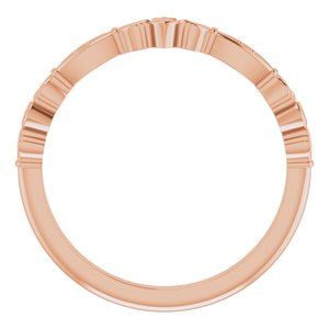 14K Rose Gold .005 CTW Natural Diamond Claddagh Ring