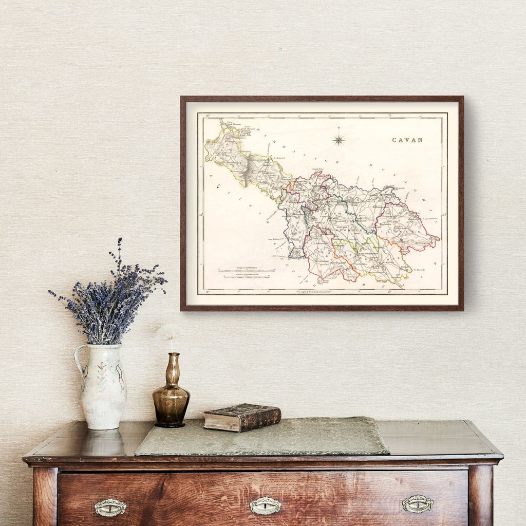Vintage Map of Cavan County Ireland, 1846