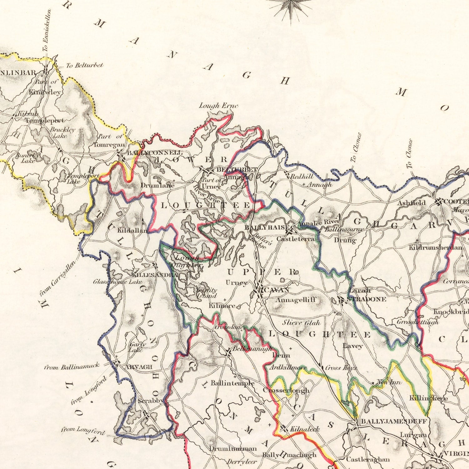 Vintage Map of Cavan County Ireland, 1846
