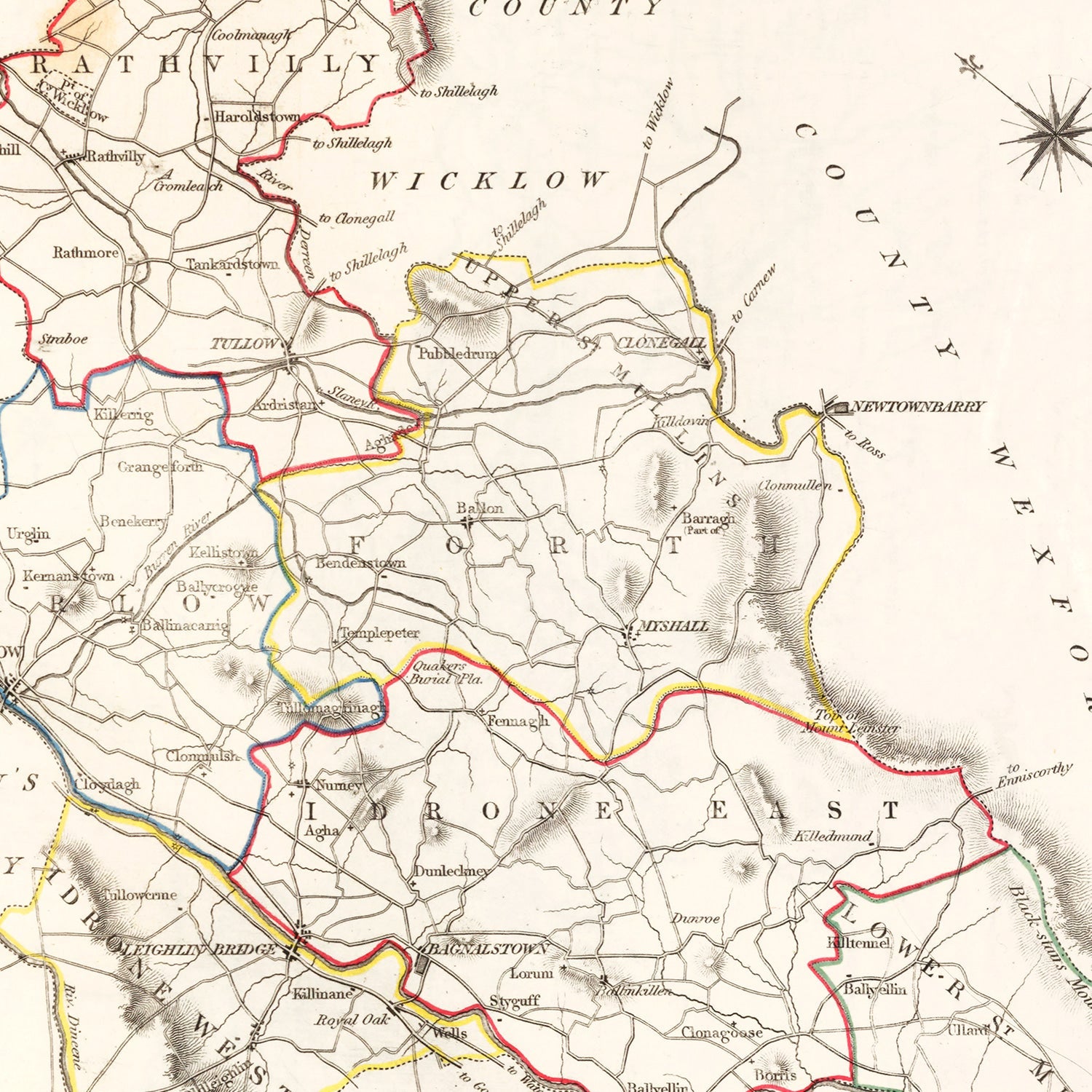 Vintage Map of Carlow County Ireland, 1846