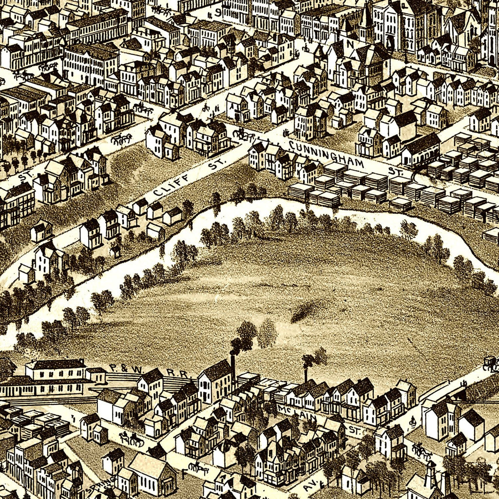 Vintage Map of Butler, Pennsylvania 1896