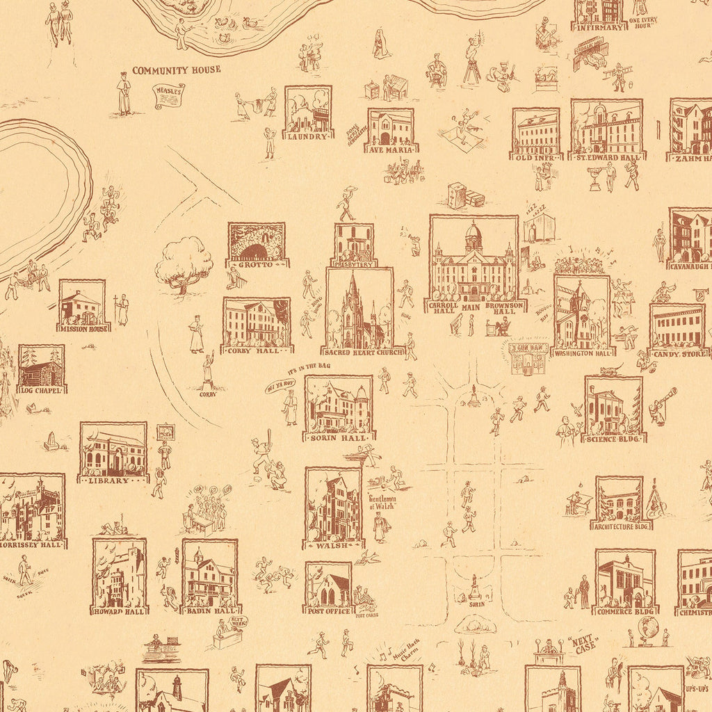 Vintage Map of University of Notre Dame, 1938