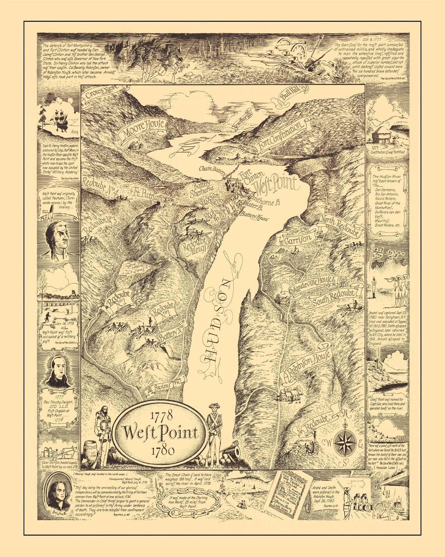 Vintage Map of West Point, 1943