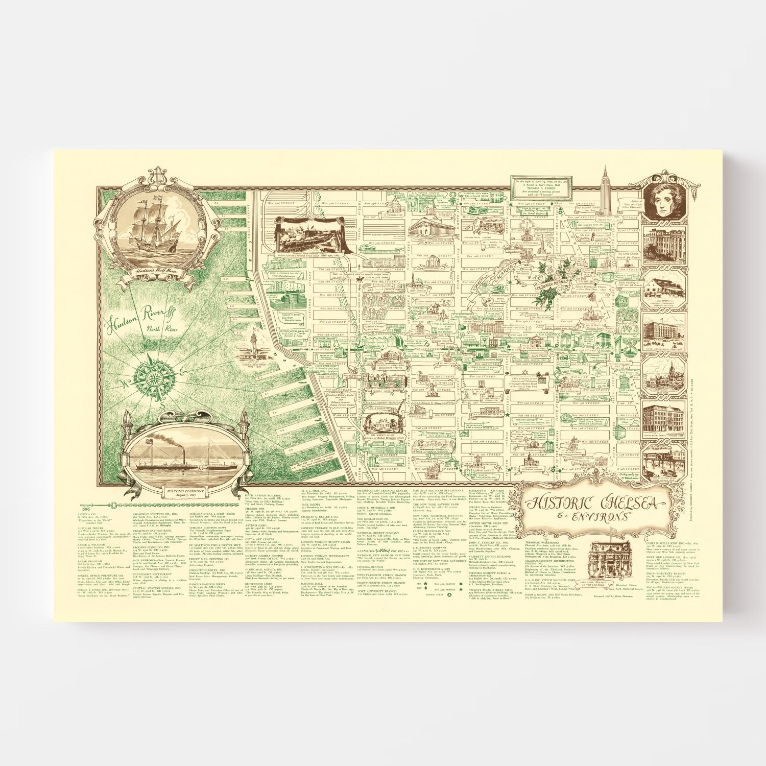 Vintage Map of New York, England 1939