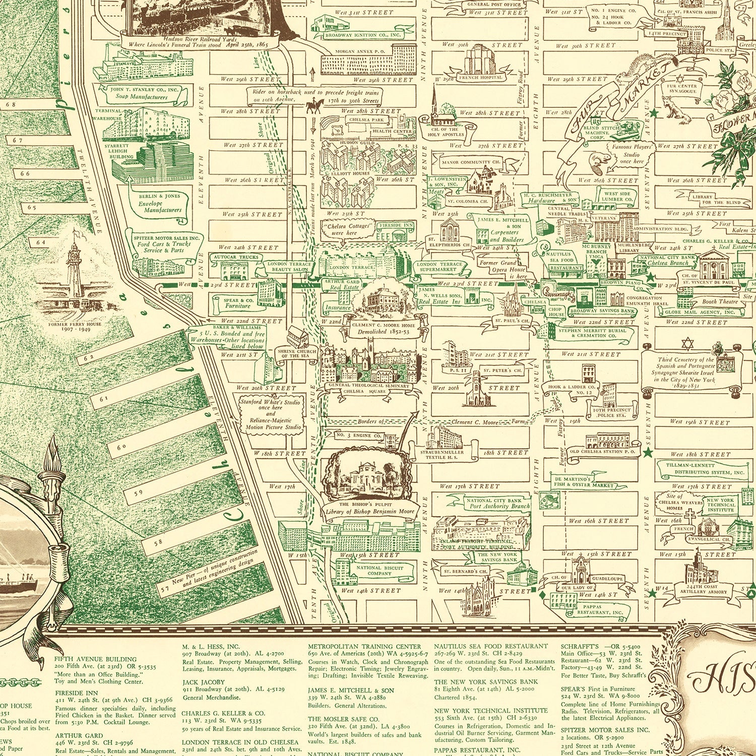 Vintage Map of New York, England 1939