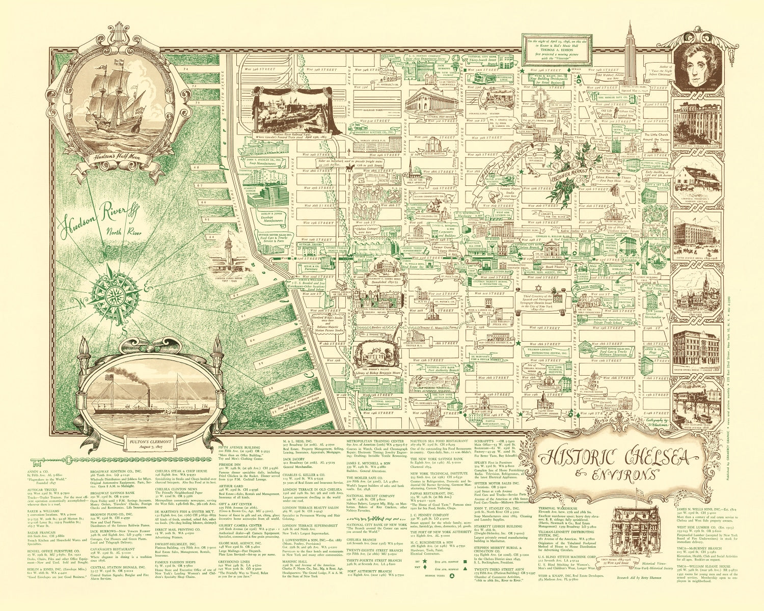 Vintage Map of New York, England 1939