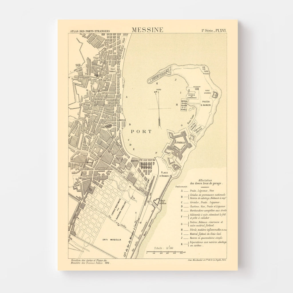 Vintage Map of Mesen, Belgium 1884