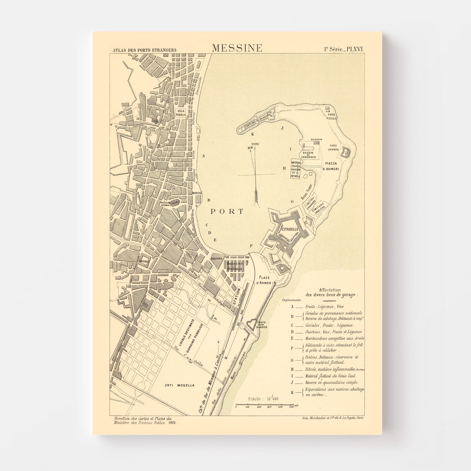 Vintage Map of Mesen, Belgium 1884