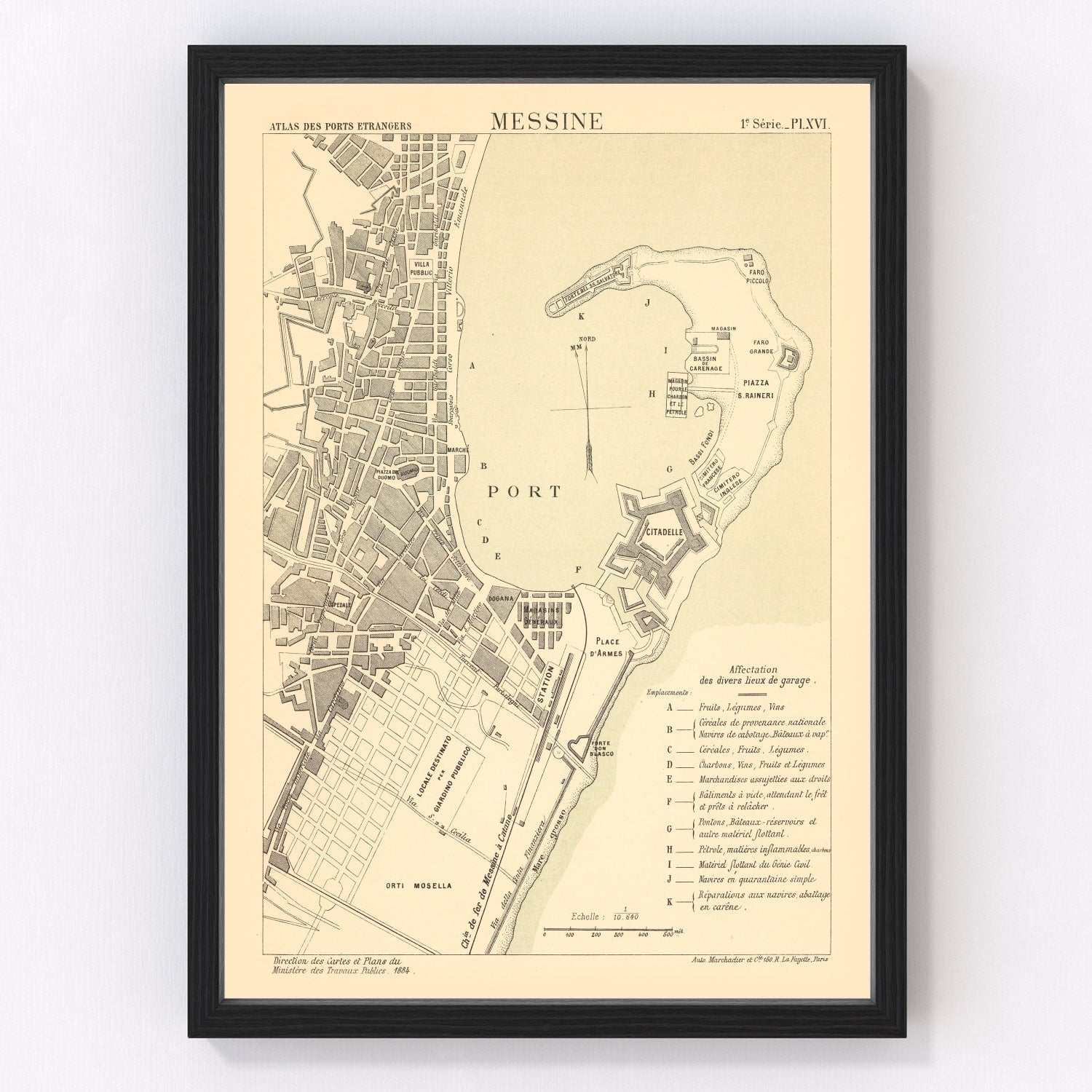 Vintage Map of Mesen, Belgium 1884