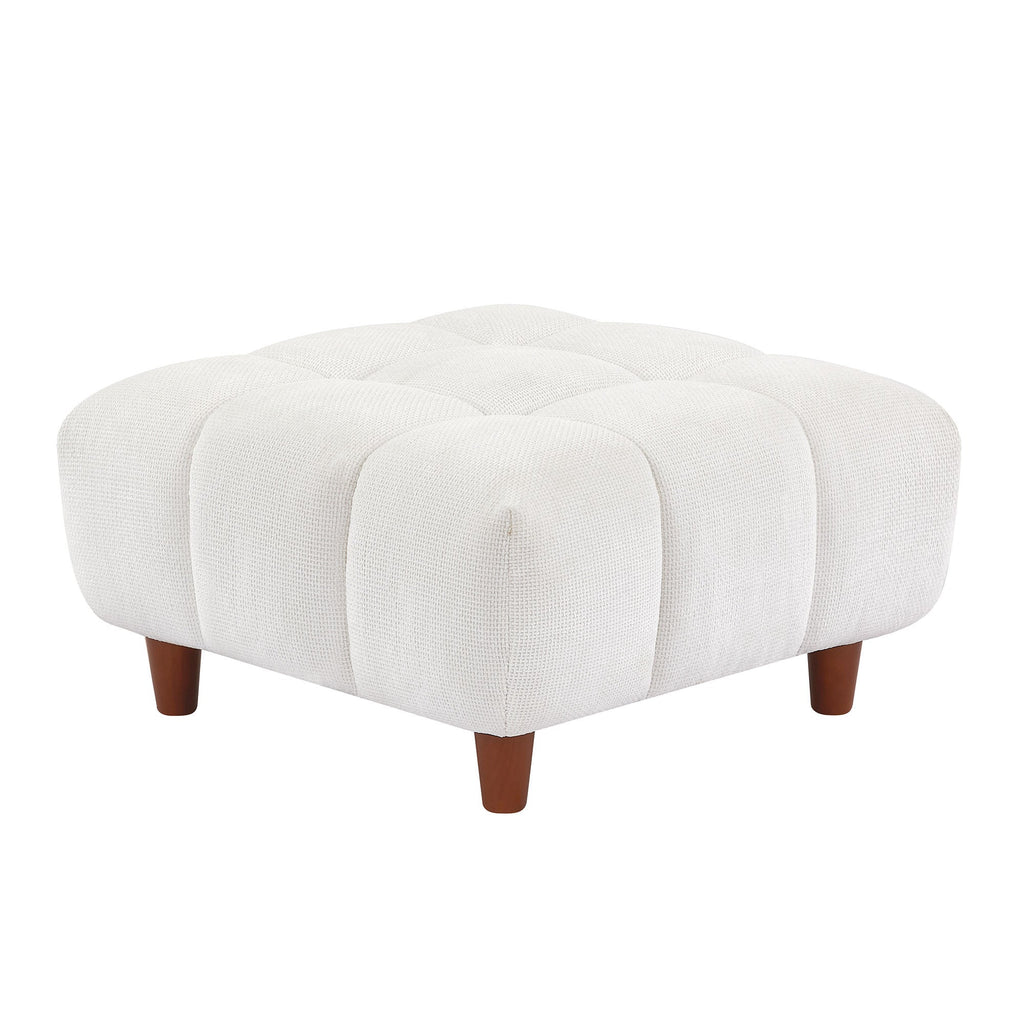 111.81 Inch Convertible Sectional Sofa Couch, L Shaped Sofa with Fabric Couch,Modern Design Cream Style Marshmallow Sofa for Living Room and Office,White