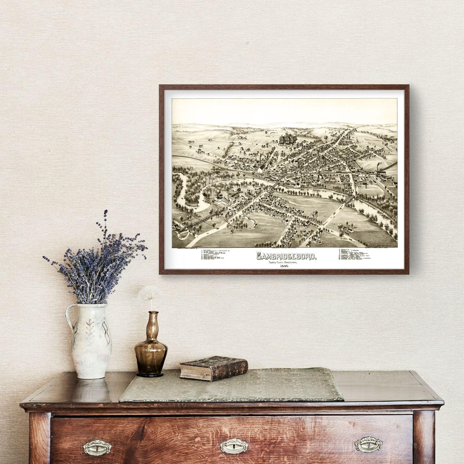 Vintage Map of Cambridgeboro, Pennsylvania 1895