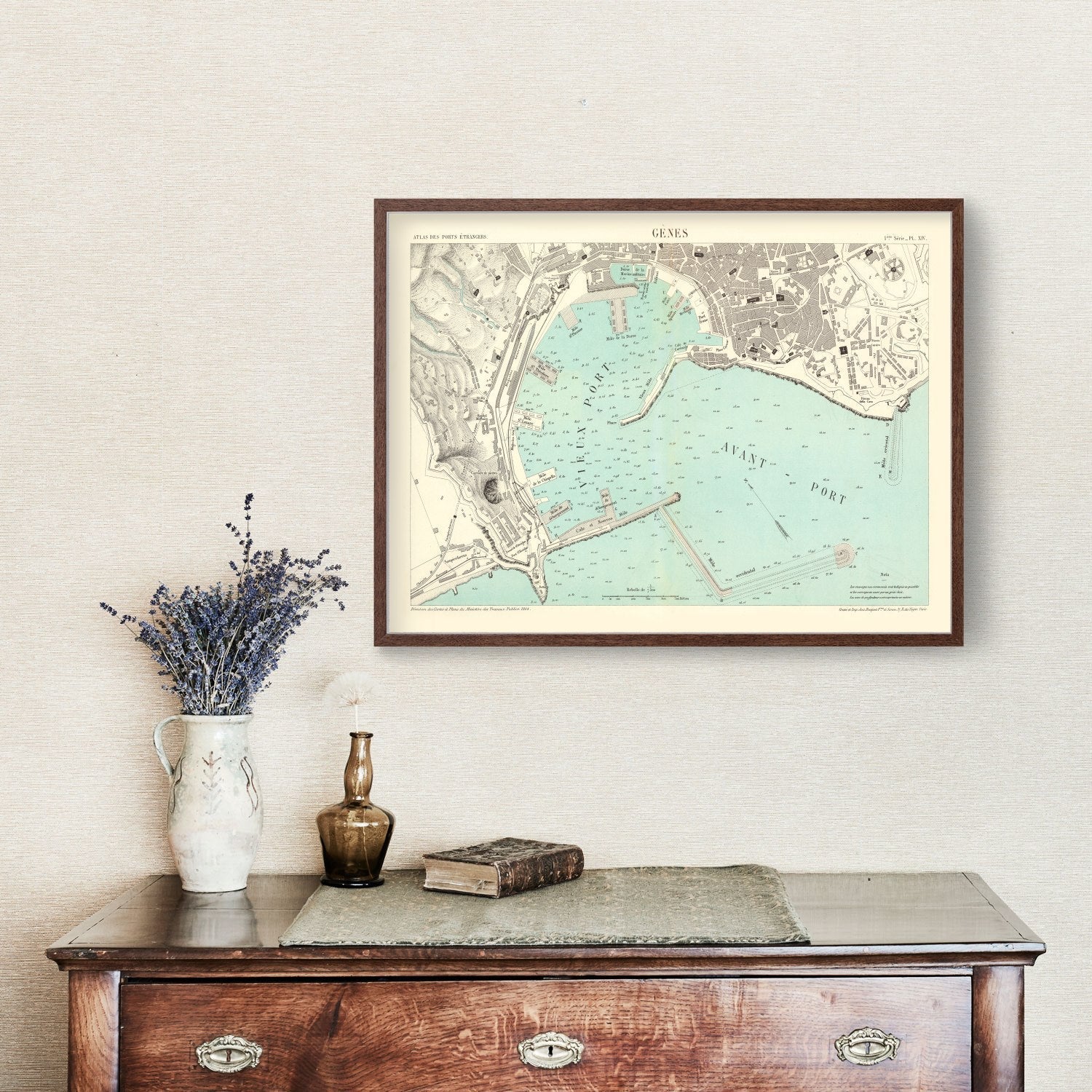 Vintage Map of Genoa, Italy 1884