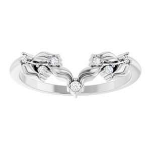 14K White .05 CTW Natural Diamond Contour Band
