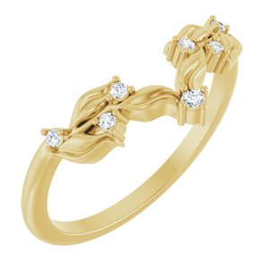 14K Yellow .05 CTW Natural Diamond Contour Band