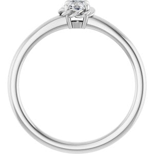 Sterling Silver Natural White Sapphire Solitaire Rope Ring