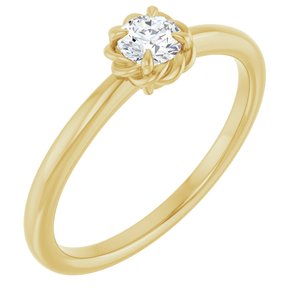 Claw-Prong Rope Solitaire Ring