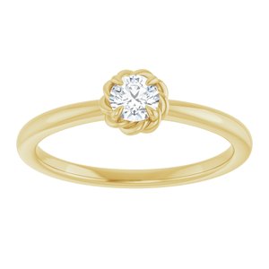 Claw-Prong Rope Solitaire Ring