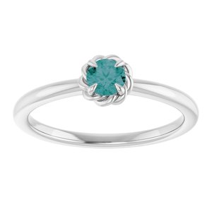 Platinum Natural Alexandrite Solitaire Rope Ring