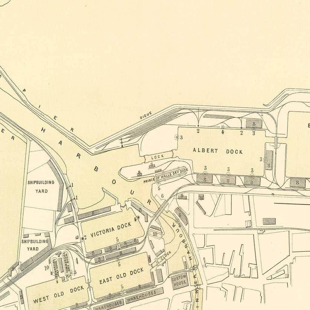 Vintage Map of Edinburgh, Scotland 1884