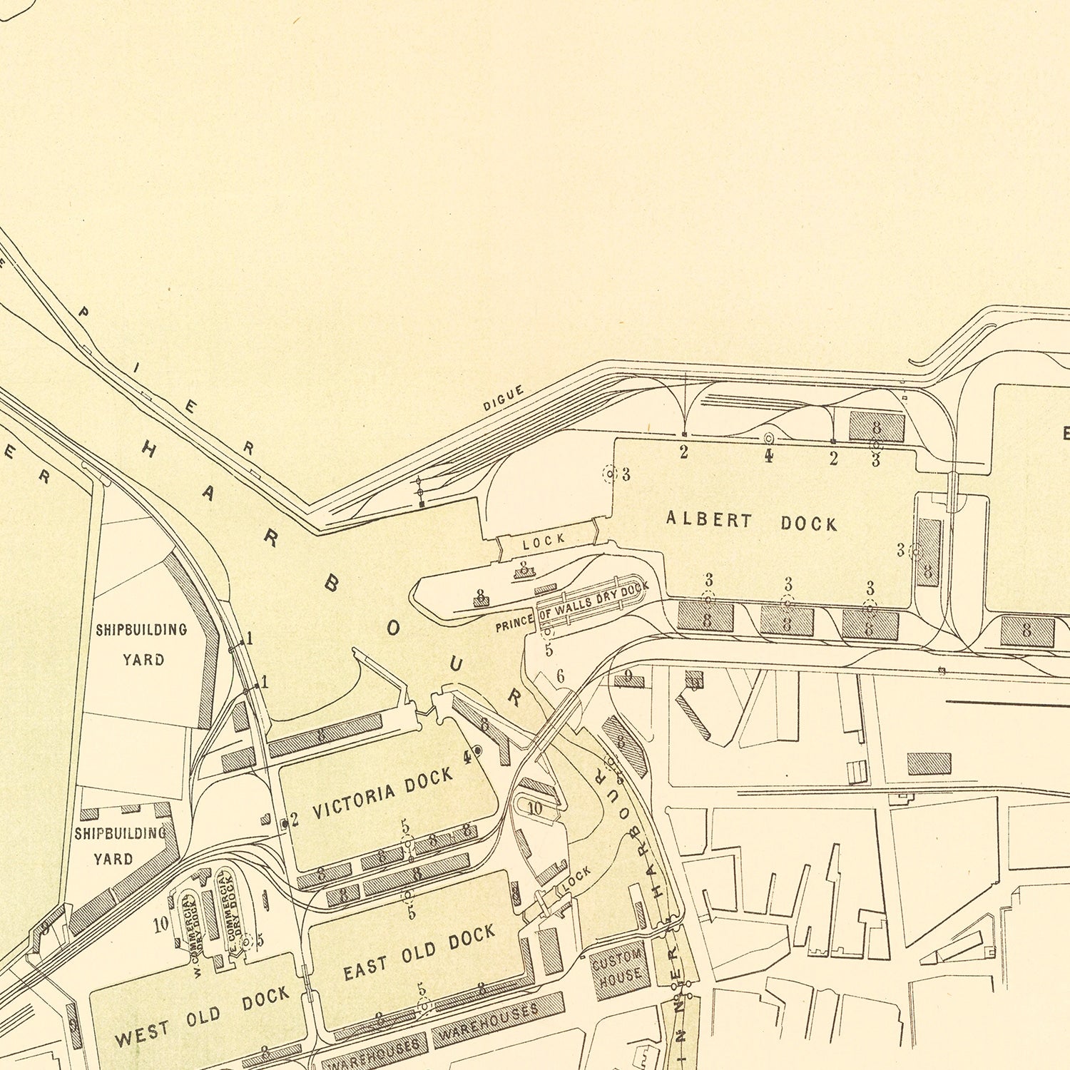 Vintage Map of Edinburgh, Scotland 1884