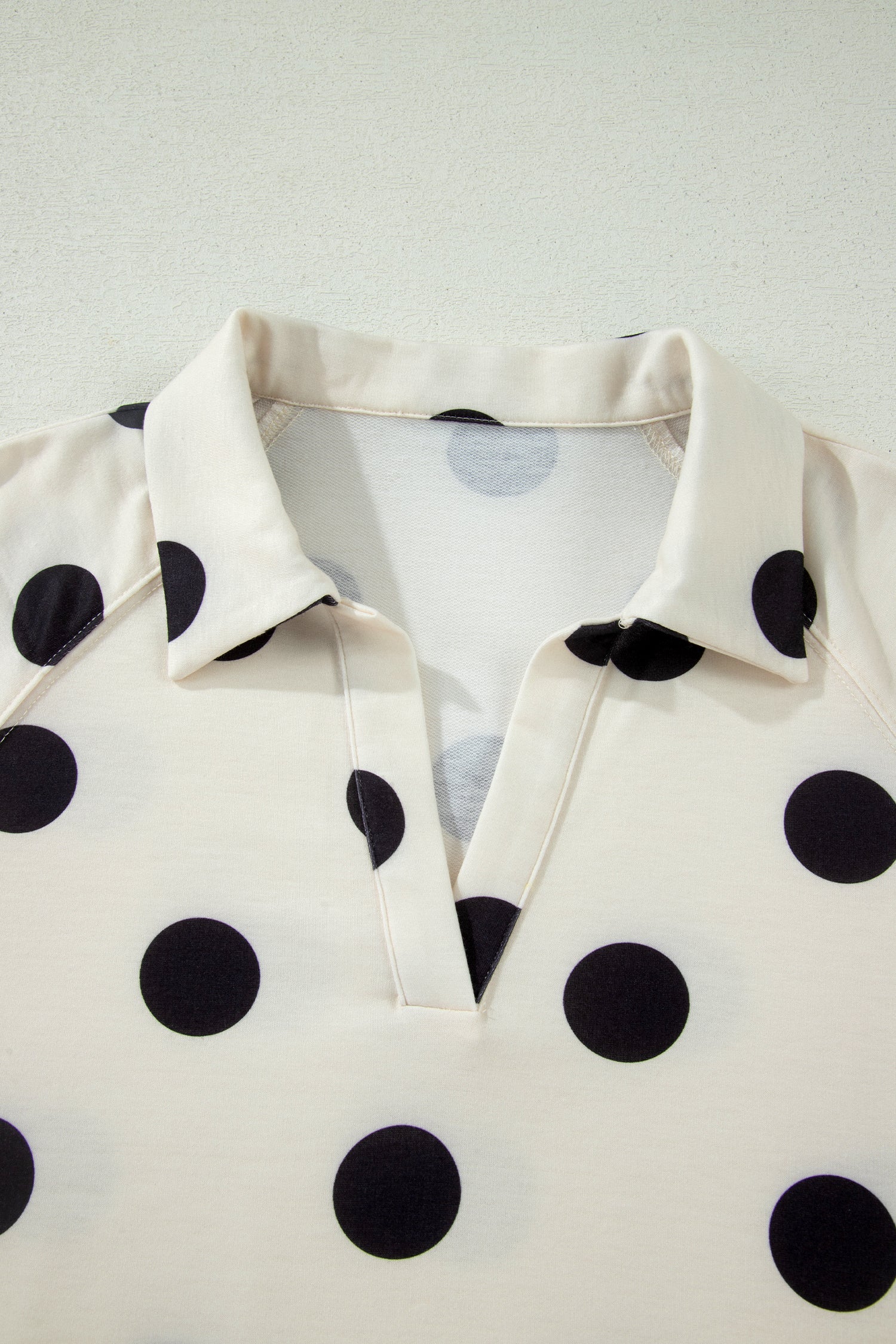 Polka Dot V-Neck Tee & Drawstring Shorts Set