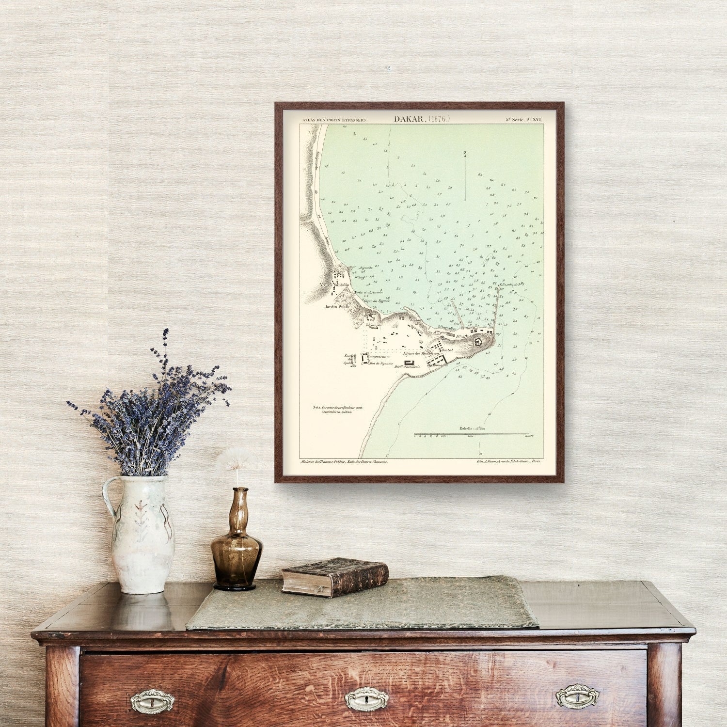 Vintage Map of Dakar, Senegal 1876