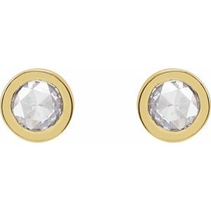 14K Yellow Gold 1 1/2 CTW Rose-Cut Natural Diamond Bezel-Set Earrings – image 2