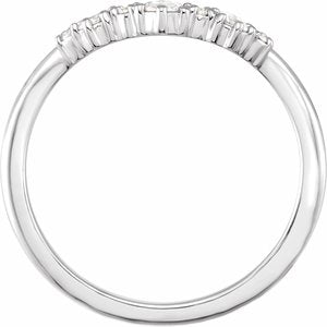 Platinum 1/5 CTW Natural Rose-Cut Diamond & Faceted Contour Band