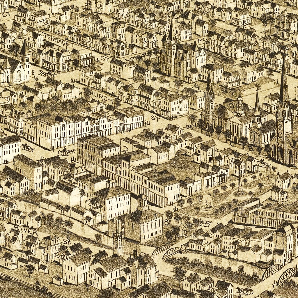Vintage Map of Carbondale, Pennsylvania 1897
