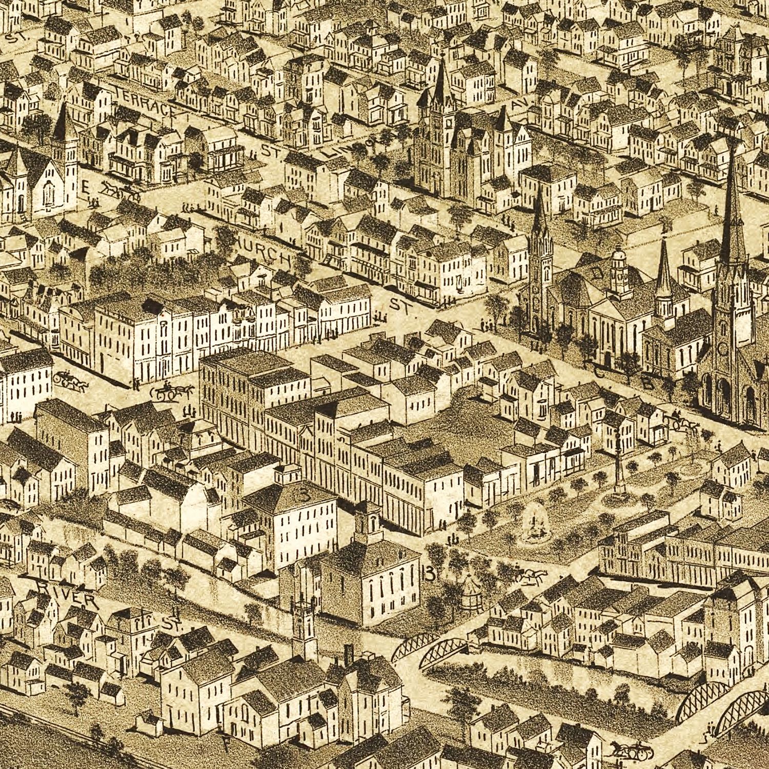 Vintage Map of Carbondale, Pennsylvania 1897