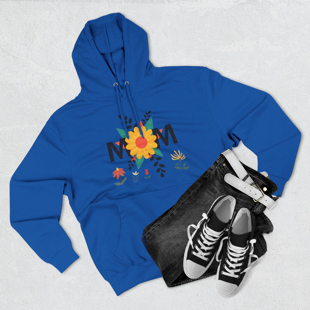 Mom Floral Pattern Three-Panel Fleece Hoodie