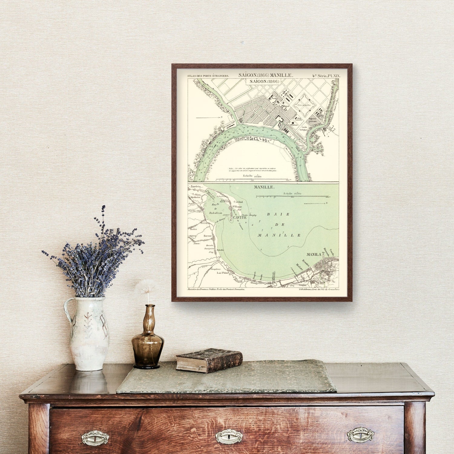 Vintage Map of Ho Chi Minh City, Vietnam 1866