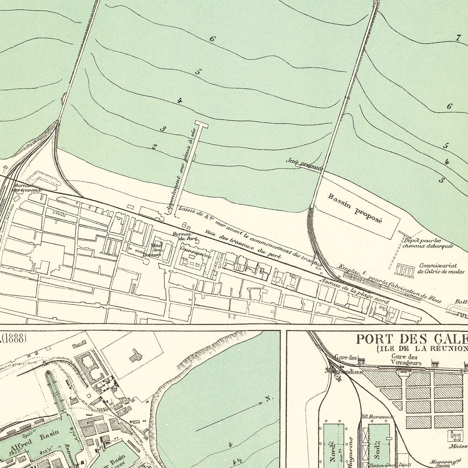 Vintage Map of Chennai, India 1884