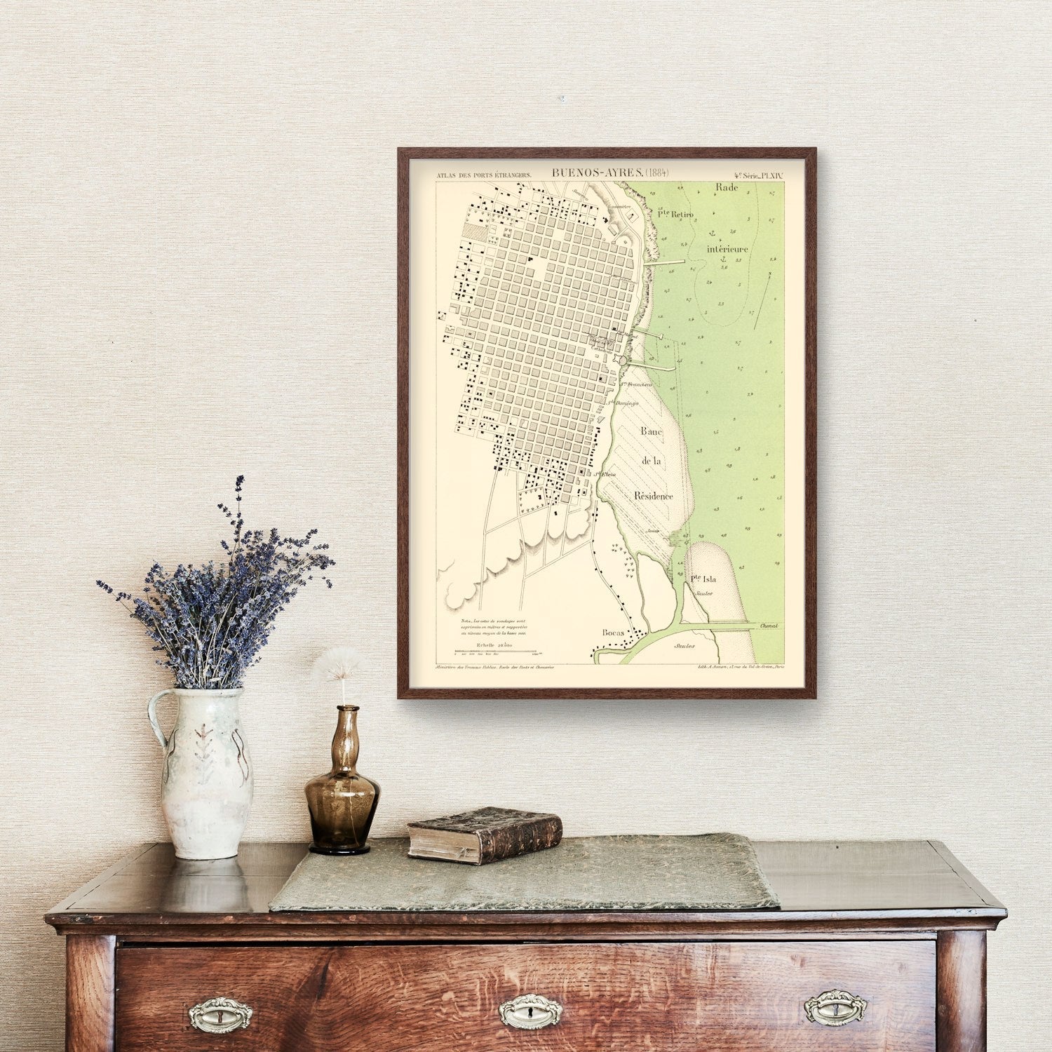 Vintage Map of Buenos Aires, Argentina 1884