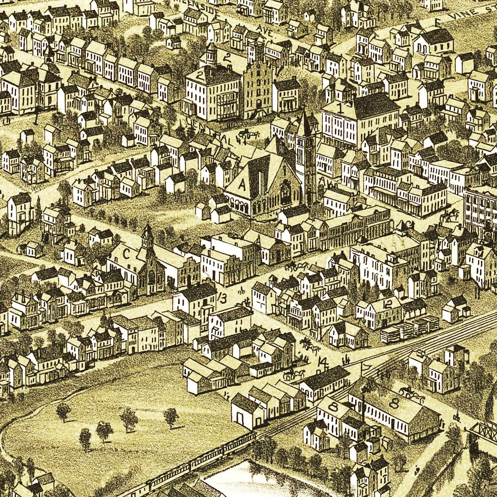 Vintage Map of Canonsburg, Pennsylvania 1897