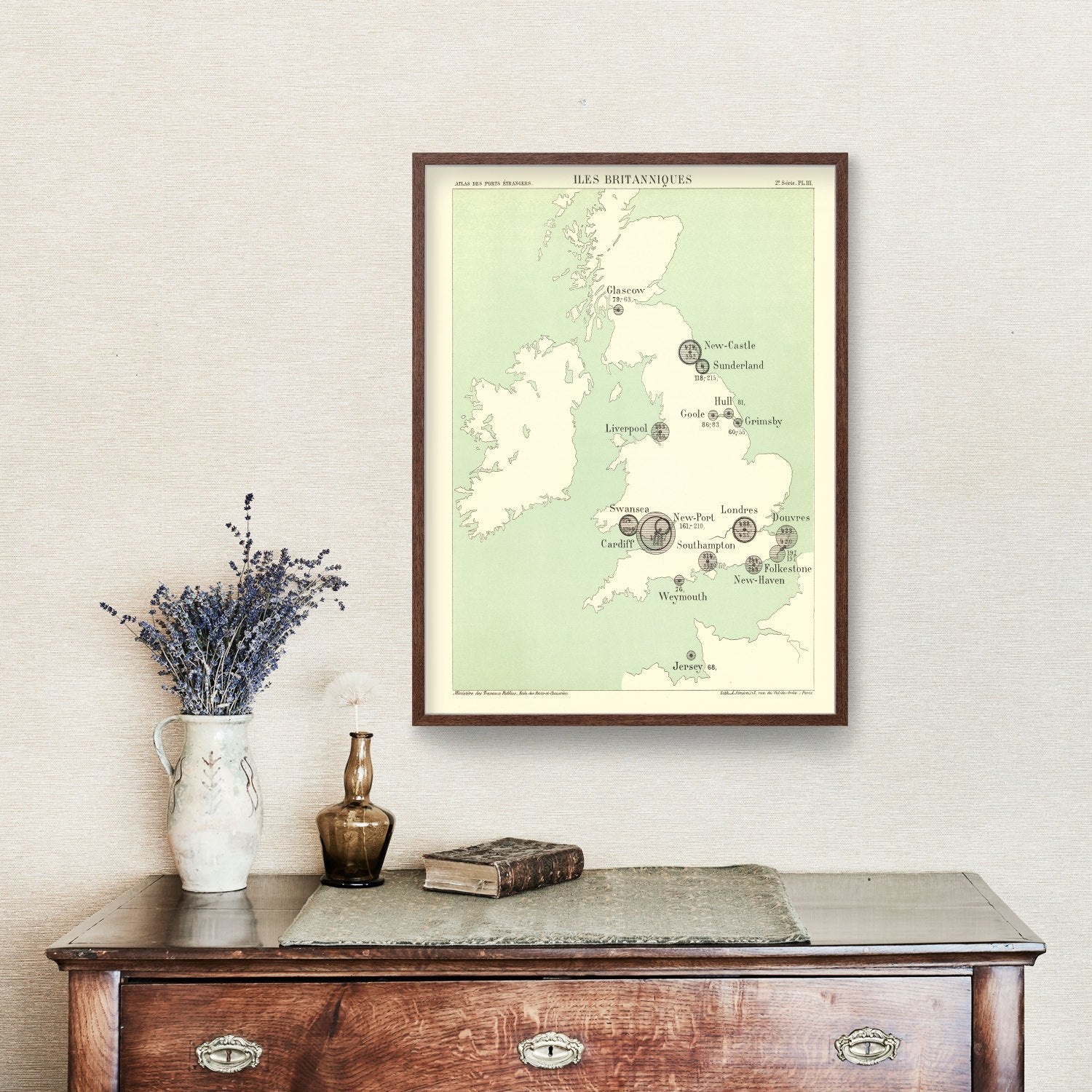Vintage Map of British Isles, 1886