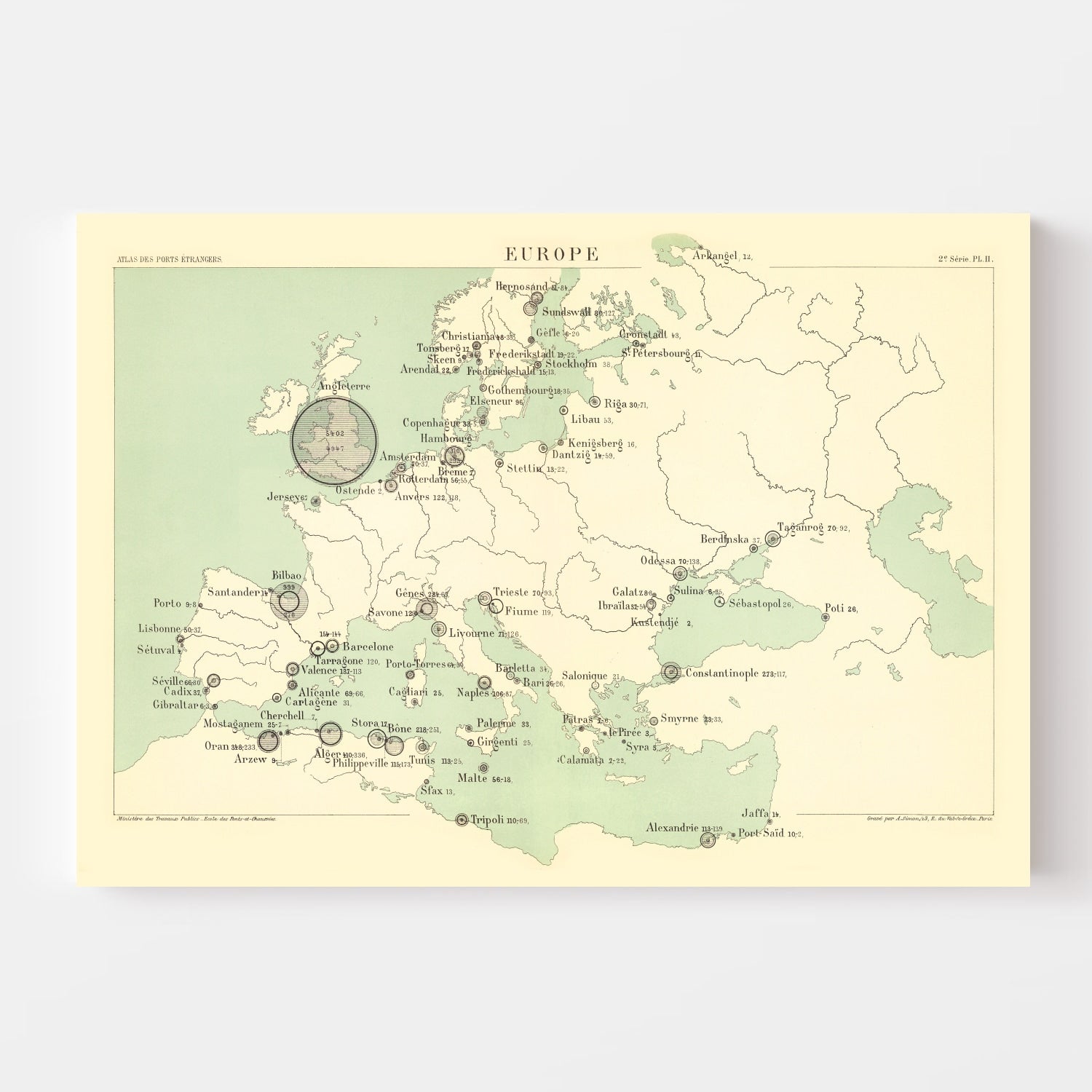 Vintage Europe Map 1886