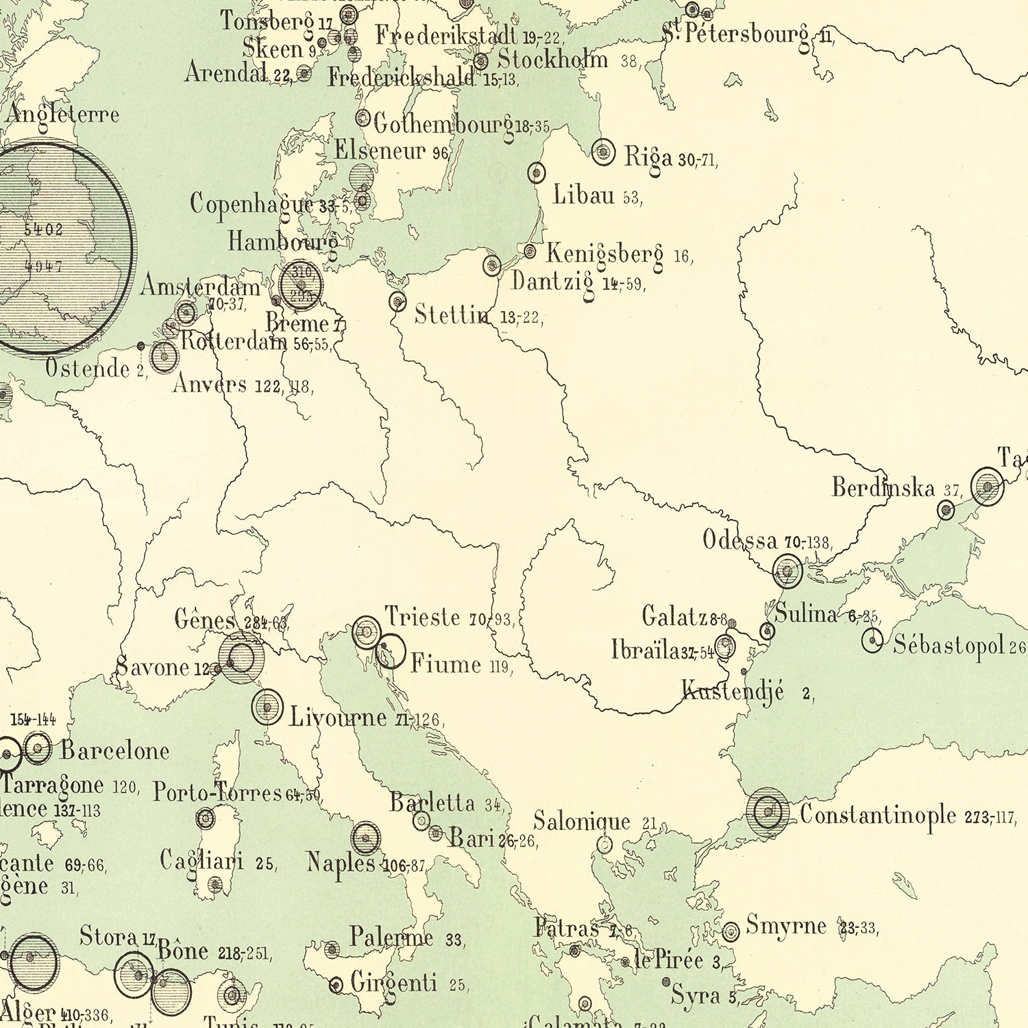 Vintage Europe Map 1886